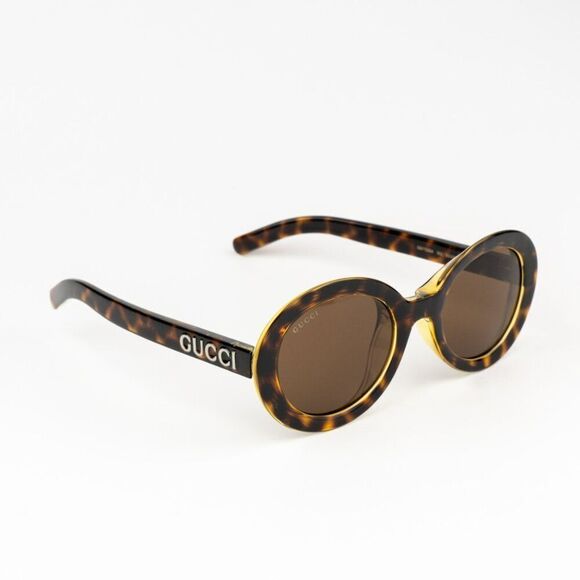 SALE! NEW Gucci GG1722SA 002 Spotted Havana Brown Unisex Oval Sunglasses main image 9